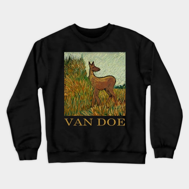 Van Doe - Van Gogh Style Deer Crewneck Sweatshirt by Klssaginaw